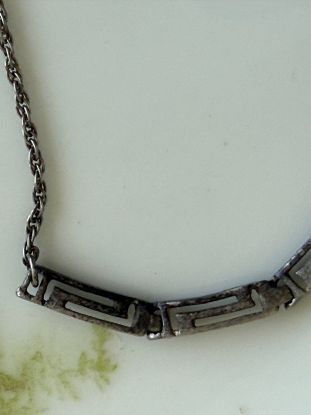Vintage 70's Sterling 925 Silver Greek Key Graduated Necklace 20.5" long 21 g - Picture 5 of 14
